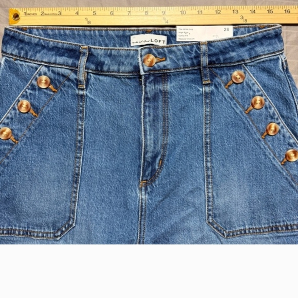 High Rise Wide Leg Curvy Jeans. New - Picture 5 of 6